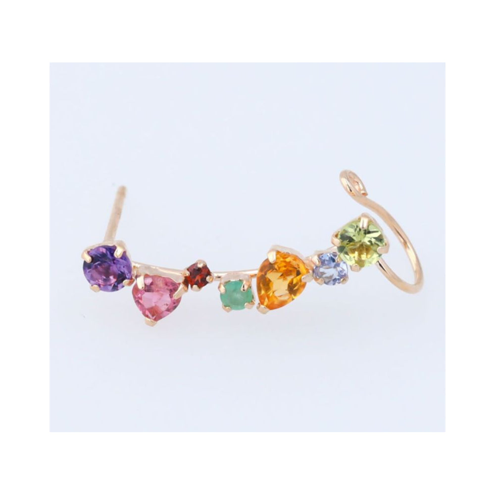 K10YG マルチカラー　アミュレット　サファイア　トパーズ　ペリドット　ピアス K10YG マルチカラー アミュレット サファイア トパーズ